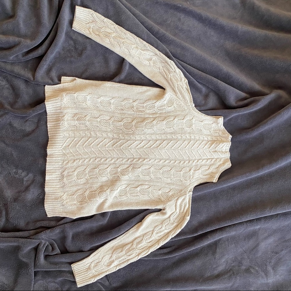 Cold shoulder cream sweater